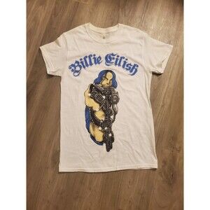 Billie Eilish Fistful Of Chains 2020 T Shirt Adult Small Blue Silver Black White